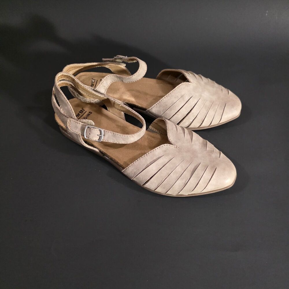 Earth Origins Suede Close Toe Sandals Beige sz 7.5M - Picture 3 of 12